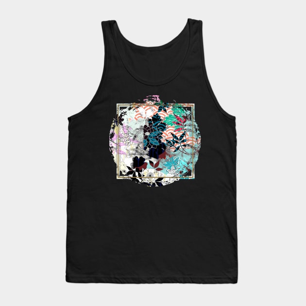 Japanese Design Floral Cherry Blossom Retro Art Earth Colours Streetwear Urban 566 Tank Top by dvongart